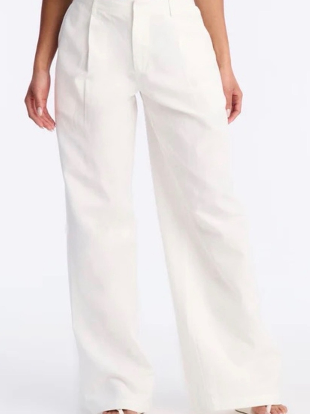 Fashion Nova White Wide Leg Trousers